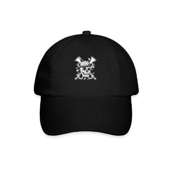 Ska Skull with Hat Trumpet Music Style - Baseball Cap - black/black - Front
