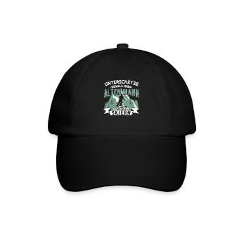 Alter Mann auf Skiern Lustige Ski Sprüche Geschenk - Baseballkappe - Schwarz/Schwarz - Vorne