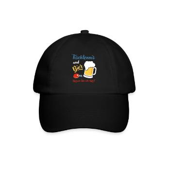 Tischtennis Bier Tischtennisspieler Geschenk Profi - Baseballkappe - Schwarz/Schwarz - Vorne