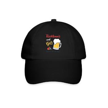 Tischtennis Bier Tischtennisspieler Geschenkidee - Baseballkappe - Schwarz/Schwarz - Vorne