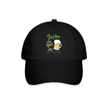 Garten und Bier Hobbygärtner Gartenbau Geschenk - Baseballkappe - Schwarz/Schwarz - Vorne