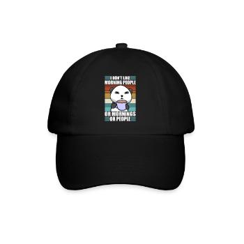 Sarcastic Panda Coffee Moody Lazy Animal - Baseball Cap - black/black - Front