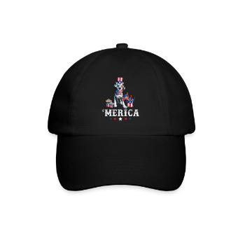 Dalmatian Merica Dog 4th of July American Flag USA - Baseball Cap - black/black - Front