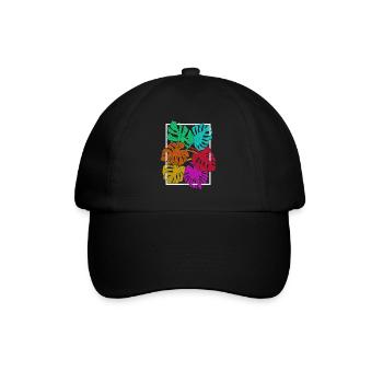 Monstera Deliciosa - Baseballkappe - Schwarz/Schwarz - Vorne