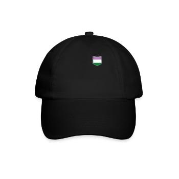LGBTQ Genderqueer Pride Flagge Tasche - Baseballkappe - Schwarz/Schwarz - Vorne