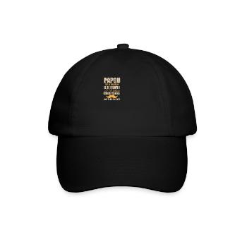 Papou Meilleur Cadeau Fête Des Pères Original Papy - Casquette classique - noir/noir - Devant