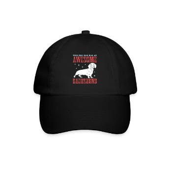 Dachshund Dad | Hunde Dackel Hundepapa Geschenk - Baseballkappe - Schwarz/Schwarz - Vorne