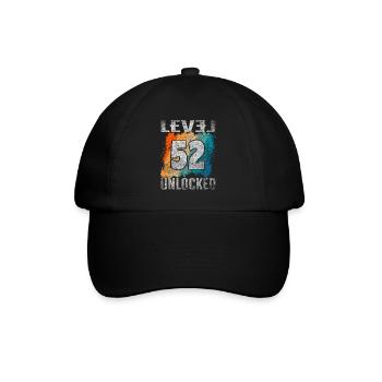 Birthday Gift Level Unlocked 52 years - Baseball Cap - black/black - Front