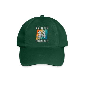 Birthday Gift Level Unlocked 34 years - Baseball Cap - bottle green - Front
