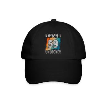 Niveau cadeau d’anniversaire débloqué 59 ans - Casquette classique - noir/noir - Devant