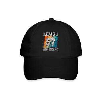 Birthday Gift Level Unlocked 57 years - Baseball Cap - black/black - Front