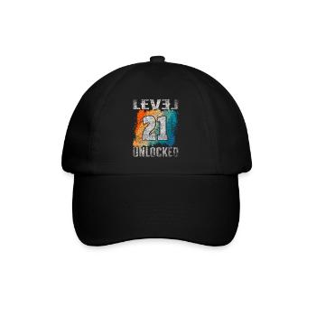 Birthday Gift Level Unlocked 21 years - Baseball Cap - black/black - Front