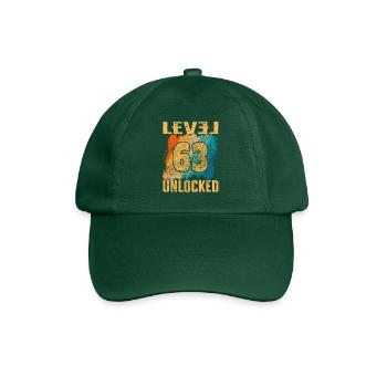 Geburtstag Geschenk Level Unlocked 63 Jahre - Baseballkappe - Flaschengrün - Vorne