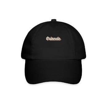Nostalgisch 70er USA Stadt - Vintage Orlando - Baseballkappe - Schwarz/Schwarz - Vorne