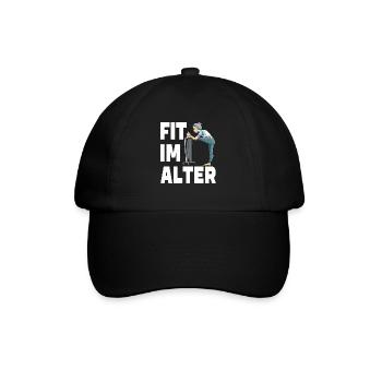 Fit im Alter für die Oma und Großmutter - Baseballkappe - Schwarz/Schwarz - Vorne