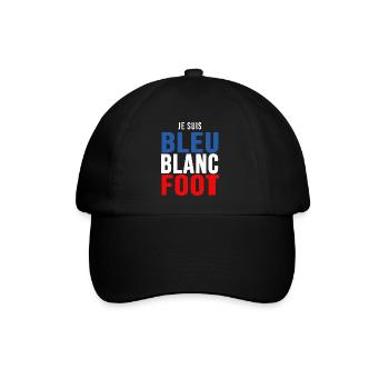 football je suis bleu blanc foot supporters - Casquette classique - noir/noir - Devant