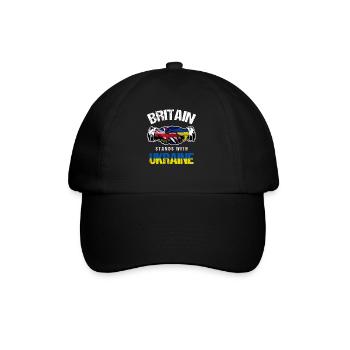 Britain Stands With Ukraine UK Ukrainian Flag - Baseball Cap - black/black - Front