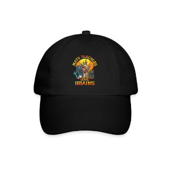Math Teachers Love Brains Halloween - Baseballkappe - Schwarz/Schwarz - Vorne