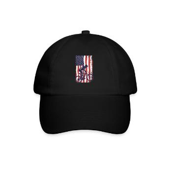 Amerikanische Fahne Downhill - Baseballkappe - Schwarz/Schwarz - Vorne