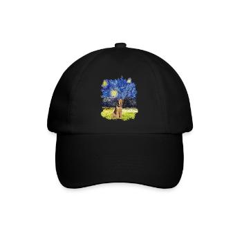 Sternennacht - Airedale Terrier - Baseballkappe - Schwarz/Schwarz - Vorne