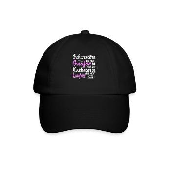 Schwestern die nicht saufen für Krankenschwester - Baseballkappe - Schwarz/Schwarz - Vorne
