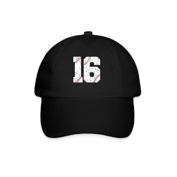 Kids 16th Birthday Baseball Player 16 Years Old - Baseball Cap - black/black - Front