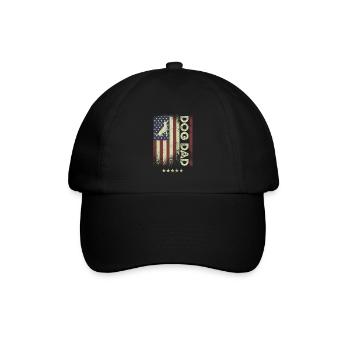 USA American Flag - Hund Dad - Baseballkappe - Schwarz/Schwarz - Vorne