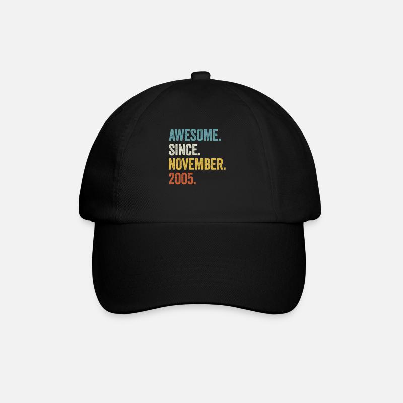 17 Years Old Awesome Since November 2005 17th - Baseball Cap - black/black