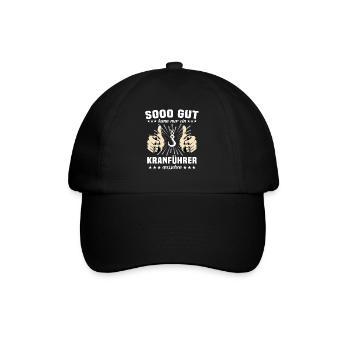 Kranfahrer Kranführer Kran - Baseballkappe - Schwarz/Schwarz - Vorne