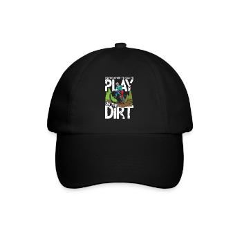 You're Never To Old To Play On The Dirt - Baseballkappe - Schwarz/Schwarz - Vorne