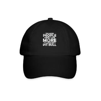 Moins de gens Plus de pit-bulls Chien Amour - Casquette classique - noir/noir - Devant