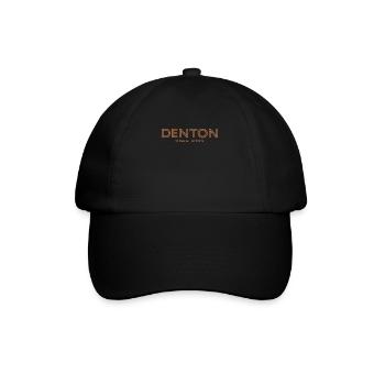 USA Stadt Koordinaten - Denton - Baseballkappe - Schwarz/Schwarz - Vorne