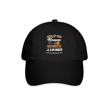 fière de mon homme guitariste - Casquette classique - noir/noir - Devant