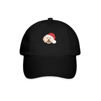 Pudel Frohe Weihnachten - Baseballkappe - Schwarz/Schwarz - Vorne