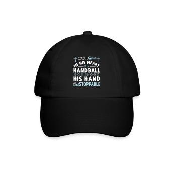 Jesus Im Herzen - Handballspieler - Baseballkappe - Schwarz/Schwarz - Vorne