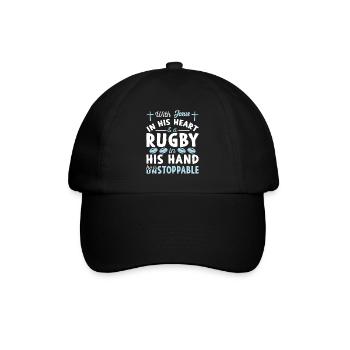 Jésus dans le cœur - Joueur de rugby - Casquette classique - noir/noir - Devant