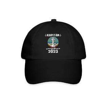 Kapitän 2023 Bootsführerschein Boot - Baseballkappe - Schwarz/Schwarz - Vorne