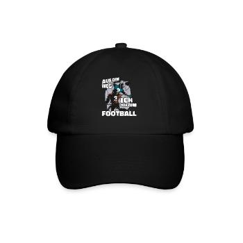 Aus Dem Weg Ich Muss Zum Football - Baseballkappe - Schwarz/Schwarz - Vorne