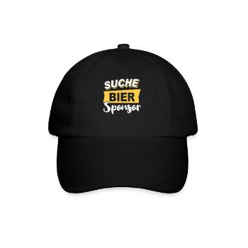 Bier Sponsor Trinksprüche Party - Baseballkappe - Schwarz/Schwarz - Vorne