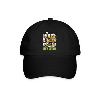 My Horse Is In The Hospital But Good News Stable - Baseballkappe - Schwarz/Schwarz - Vorne