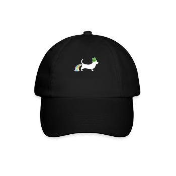 St. Patricks-Hund - Basset Hound - Baseballkappe - Schwarz/Schwarz - Vorne