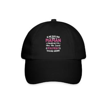 Pas une Maman Parfaite, Citation Maman Humour - Casquette classique - noir/noir - Devant