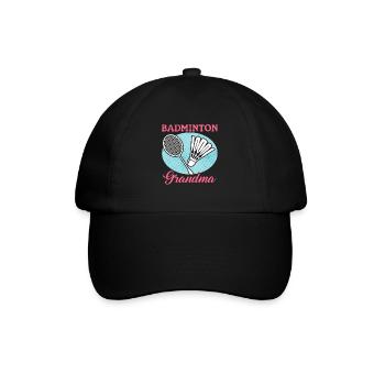 Badminton Grandma Badmintonspieler Geschenk - Baseballkappe - Schwarz/Schwarz - Vorne