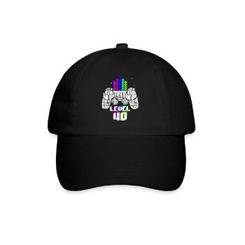 Geek Level 40 Anniversary Gamer 40 Years - Baseball Cap - black/black - Front