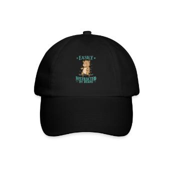 Facilement distrait par la forêt animale des ours - Casquette classique - noir/noir - Devant