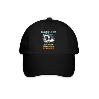 Baggerführer Baggerfahrer - Baseballkappe - Schwarz/Schwarz - Vorne