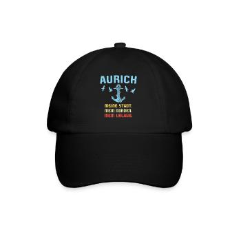Aurich Sprüche Auricher Spruch - Baseballkappe - Schwarz/Schwarz - Vorne