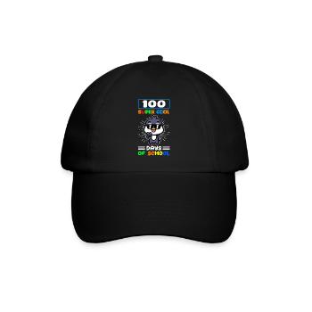 100 School Days School Kids Student Gift - Baseball Cap - black/black - Front