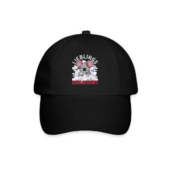 Nachteule Koala Geschenk Lieblings Schlafshirt - Baseballkappe - Schwarz/Schwarz - Vorne