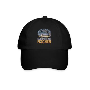 Fischzüchter Angler Fische Lustiges Geschenk Fisch - Baseballkappe - Schwarz/Schwarz - Vorne
